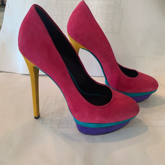 Brian Atwood Colorblock Heels 👠. Size 7 - Picture 3 of 10